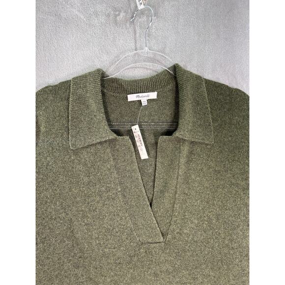 Madewell Women Item NB860 Olive Green Long-Sleeve Polo Sweater Dress XXL NWT - Picture 5 of 11